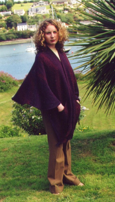No Slip Shawl Item #128A - woolen clothing handcrafted in Ireland by Siobhan Wear